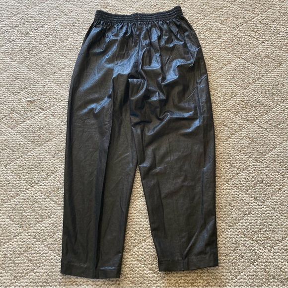 5/$15 Vintage Unique AB Sport Distressed Glossy Black Pants 1X - Picture 2 of 10